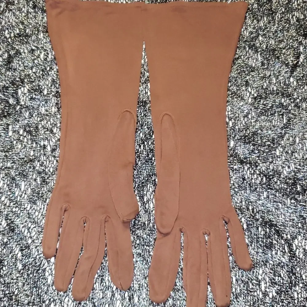 VNTG Brown Nylon Gloves